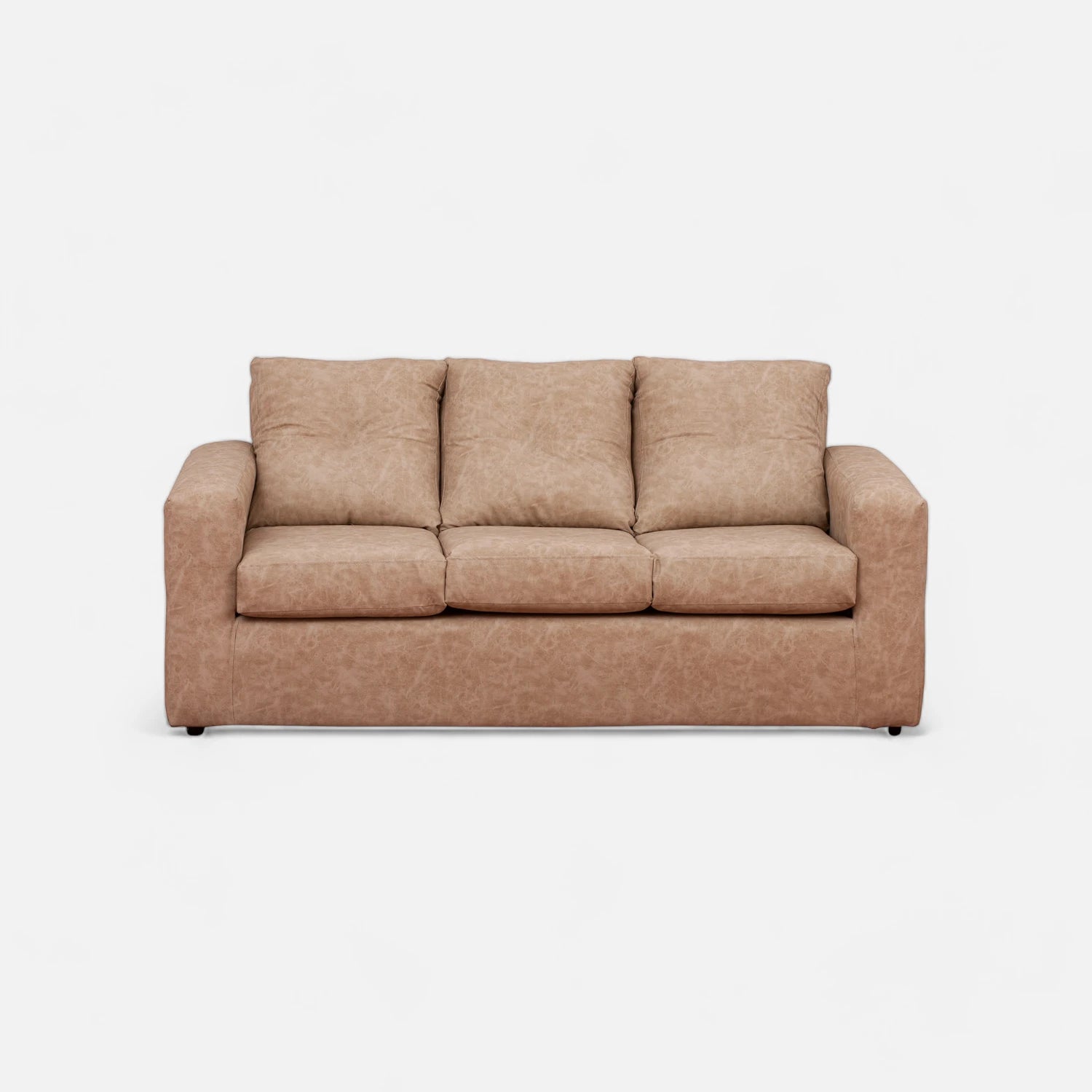 Living Emilia 3 Cuerpos Y 2 Poufs - Cuero Sintético Auris Beige