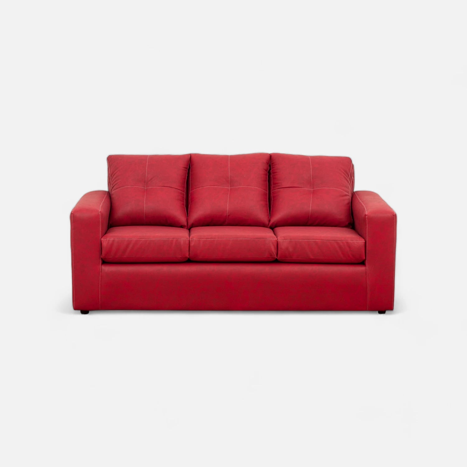 Living Emilia 3 Cuerpos Y 2 Poufs - Cuero Sintético Auris Burdeo