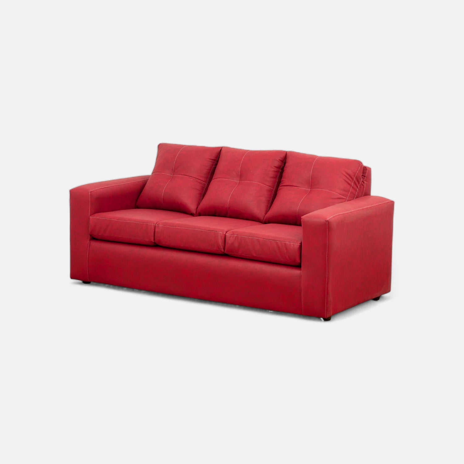 Living Emilia 3 Cuerpos Y 2 Poufs - Cuero Sintético Auris Burdeo