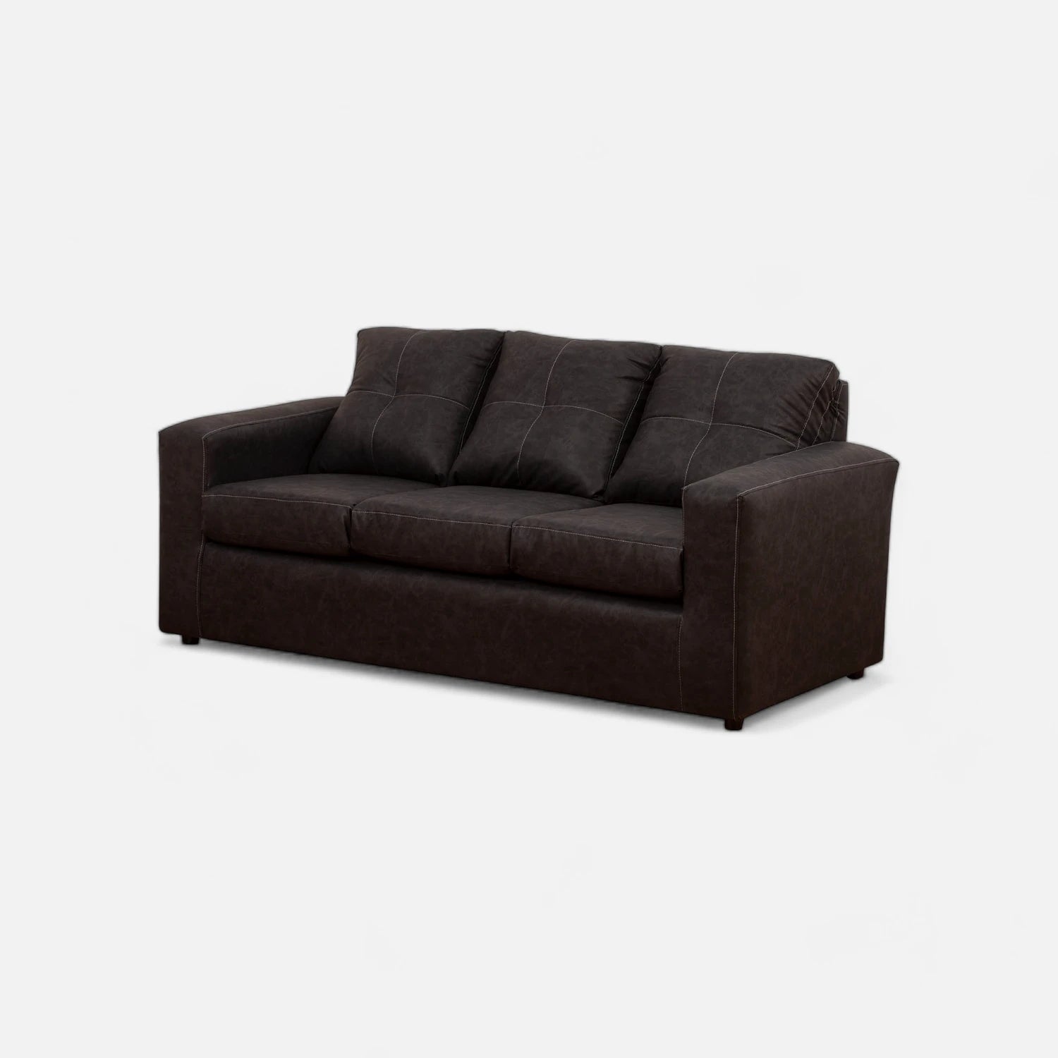 Living Emilia 3 Cuerpos Y 2 Poufs - Cuero Sintético Auris Negro