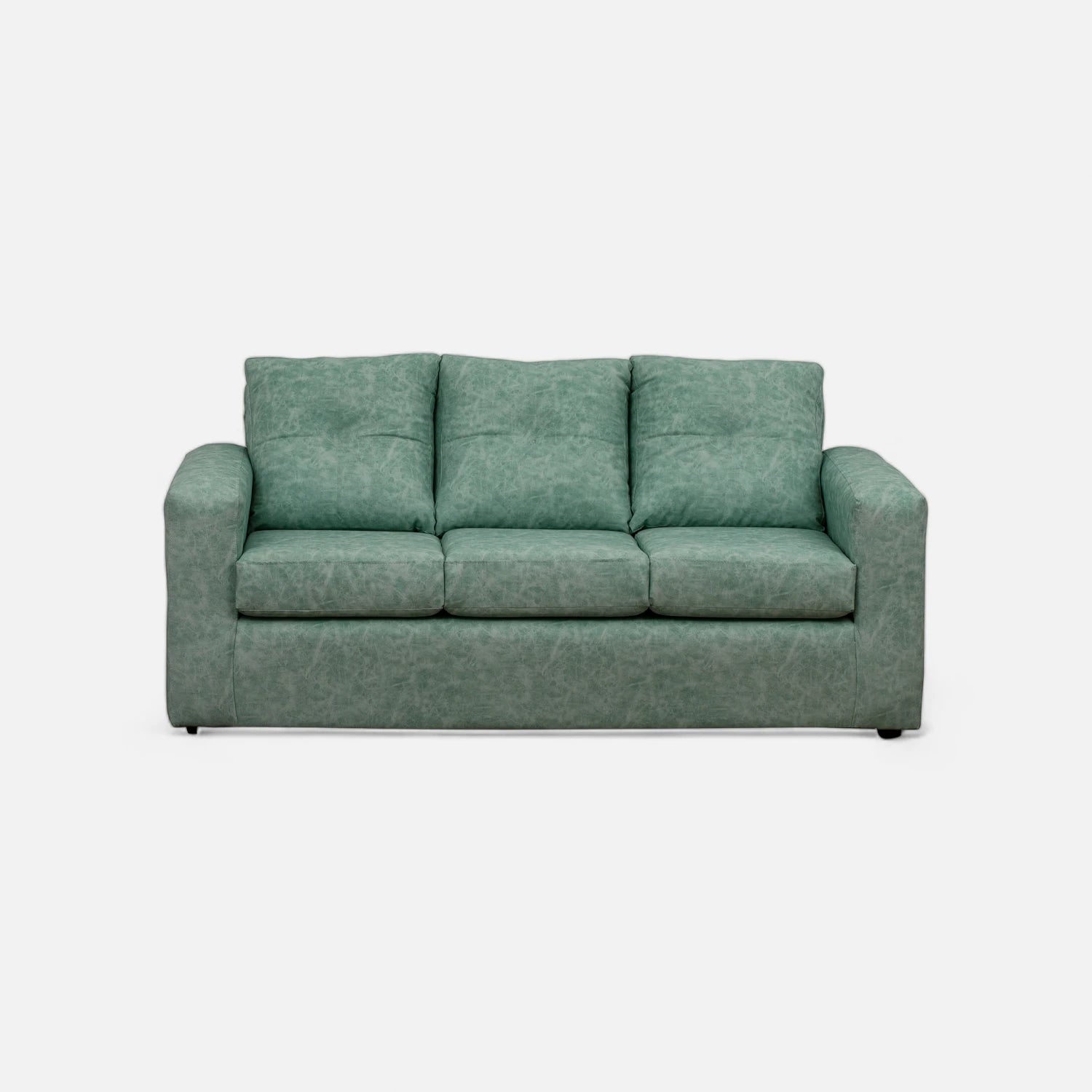 Living Emilia 3 Cuerpos Y 2 Poufs - Cuero Sintético Auris Verde Agua