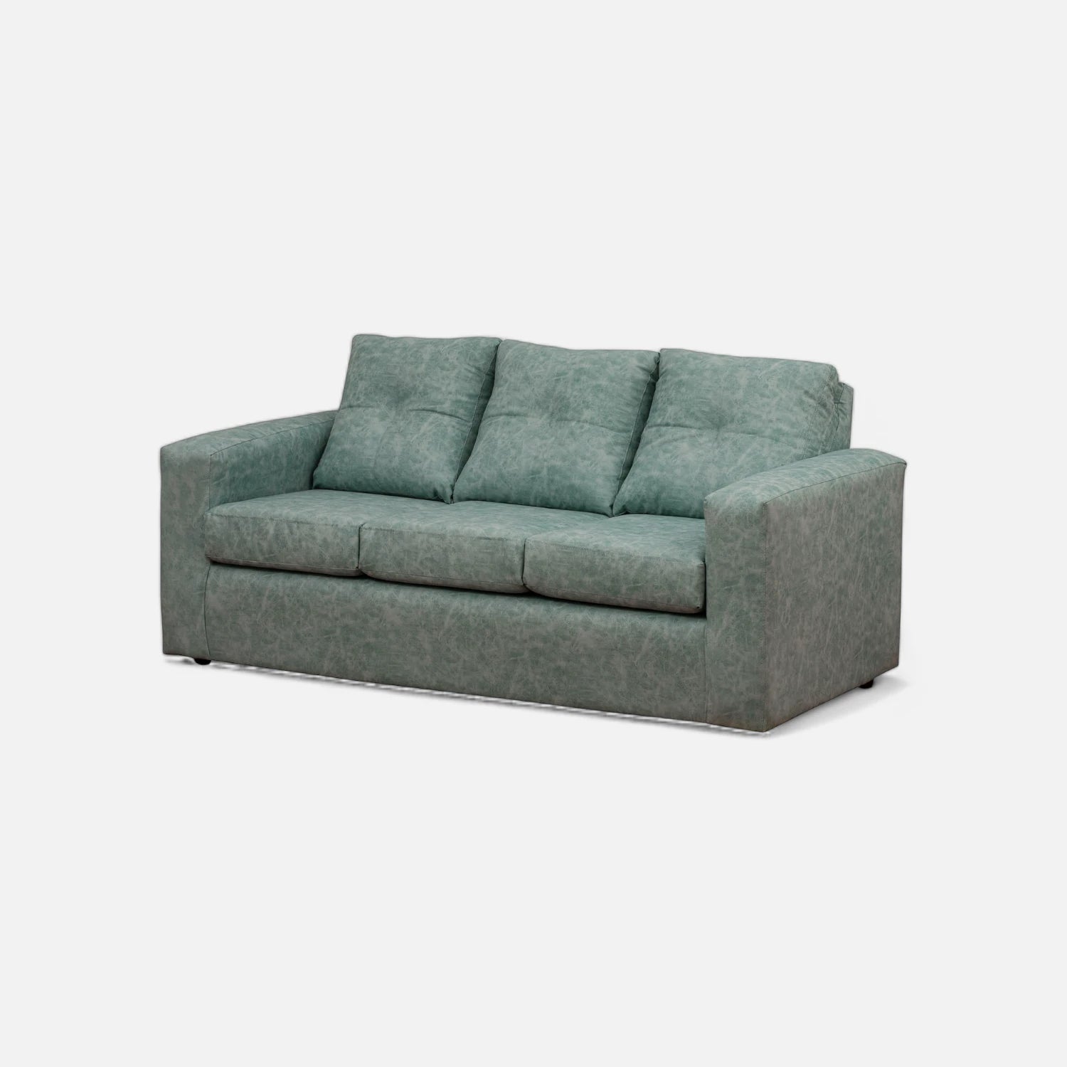 Living Emilia 3 Cuerpos Y 2 Poufs - Cuero Sintético Auris Verde Agua