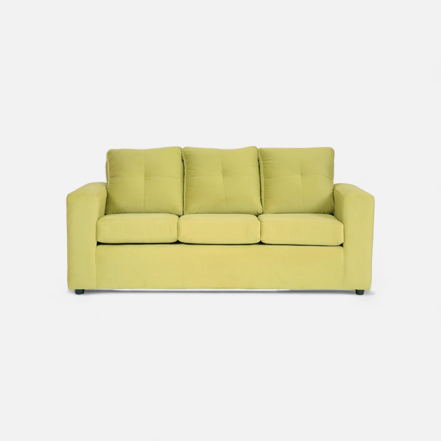 Living Emilia 3 Cuerpos Y 2 Poufs - Tela Felpa Pistacho