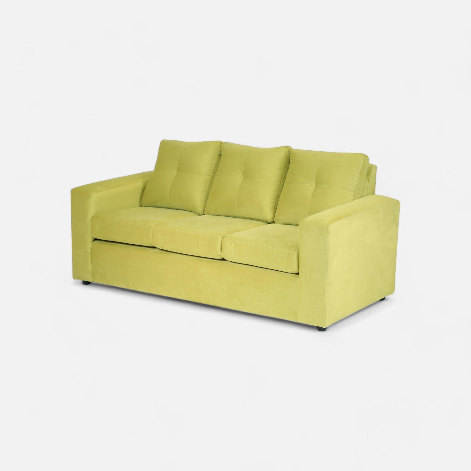 Living Emilia 3 Cuerpos Y 2 Poufs - Tela Felpa Pistacho