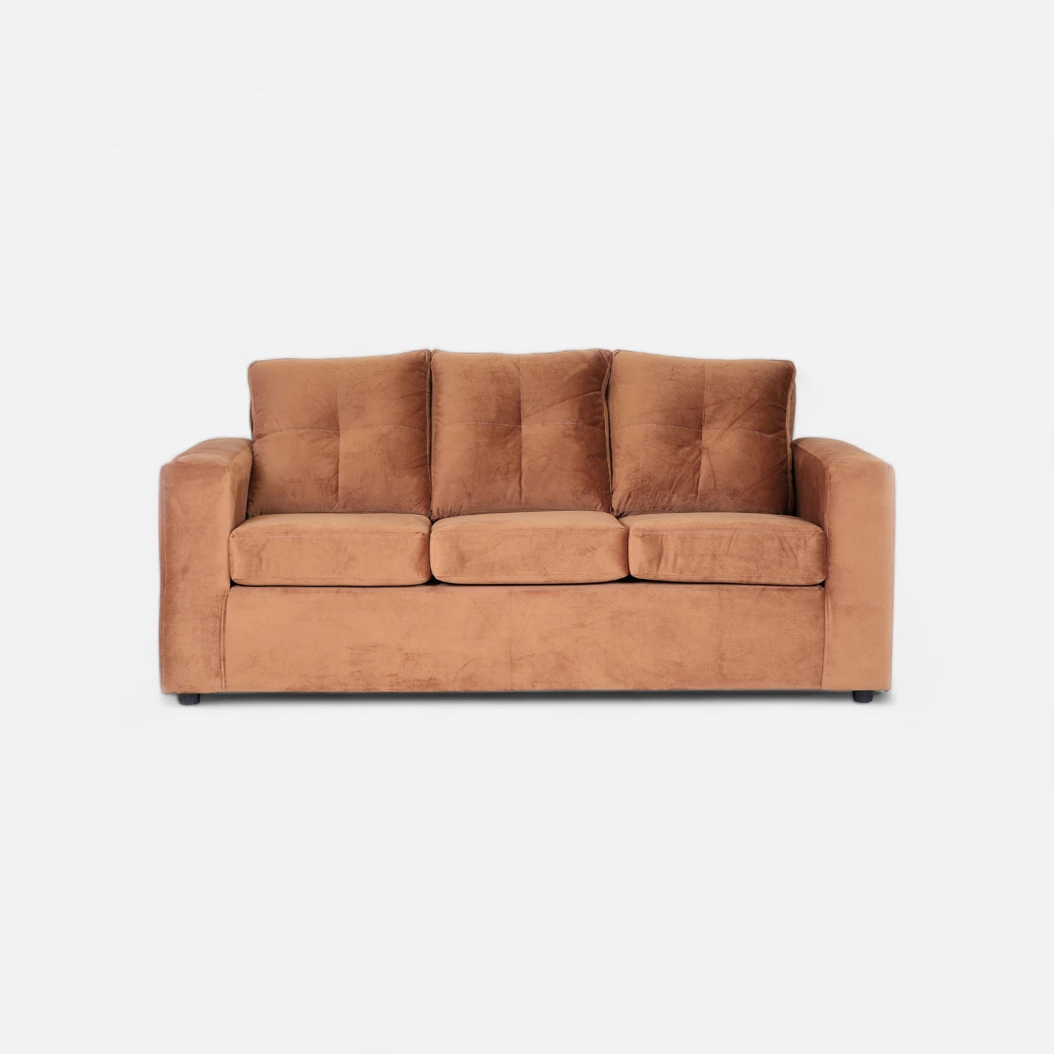 Living Emilia 3 Cuerpos Y 2 Poufs - Tela Felpa Tostado