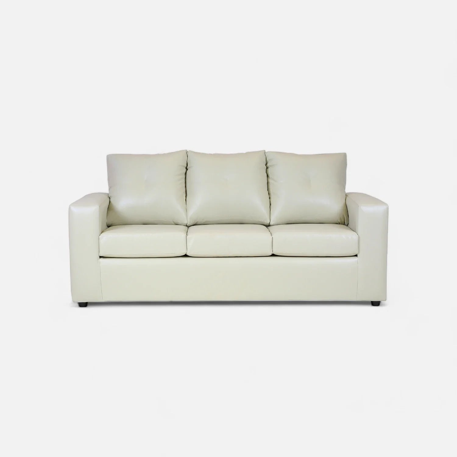 Living Emilia 3 Cuerpos Y 2 Poufs - Cuero Sintético Pu Beige