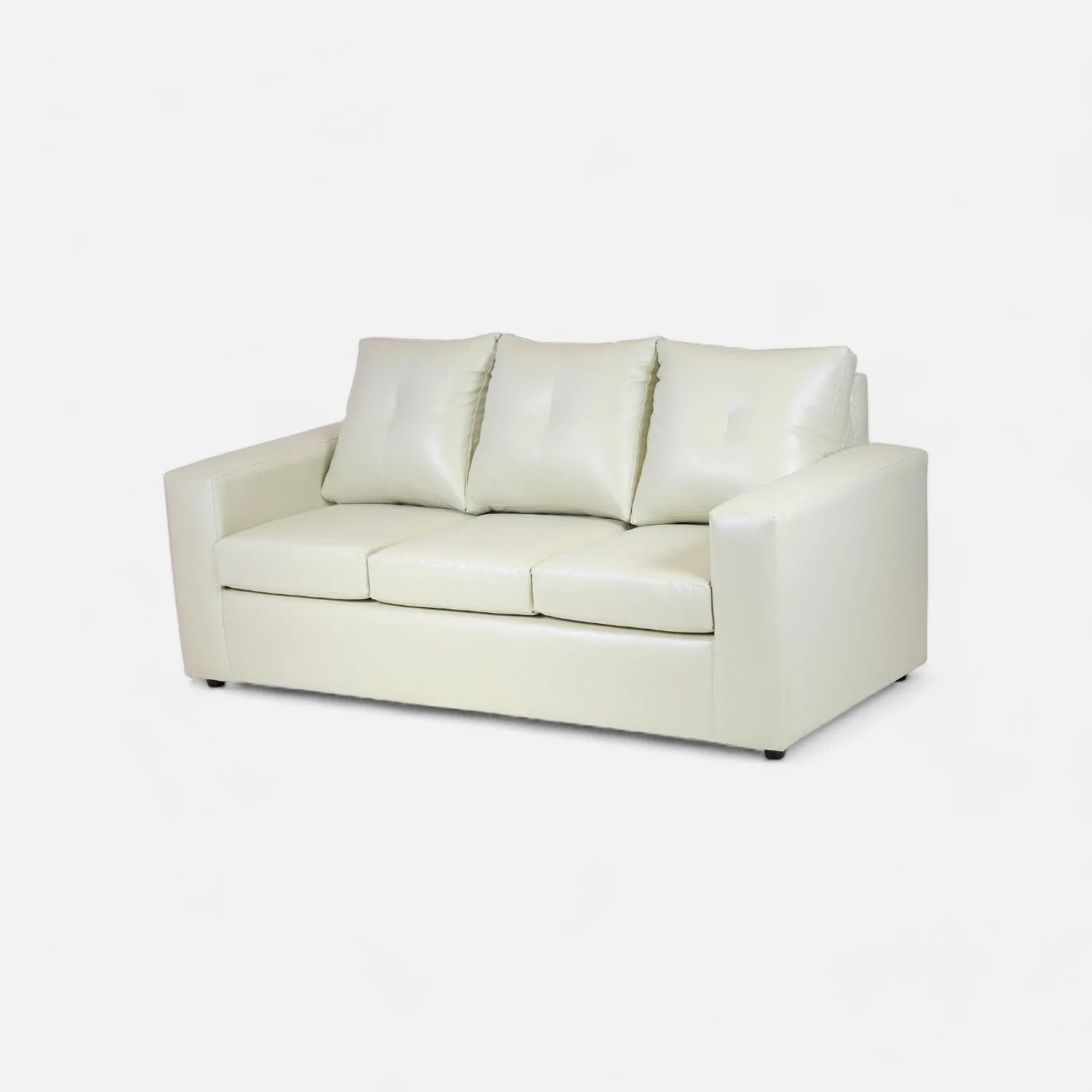 Living Emilia 3 Cuerpos Y 2 Poufs - Cuero Sintético Pu Beige