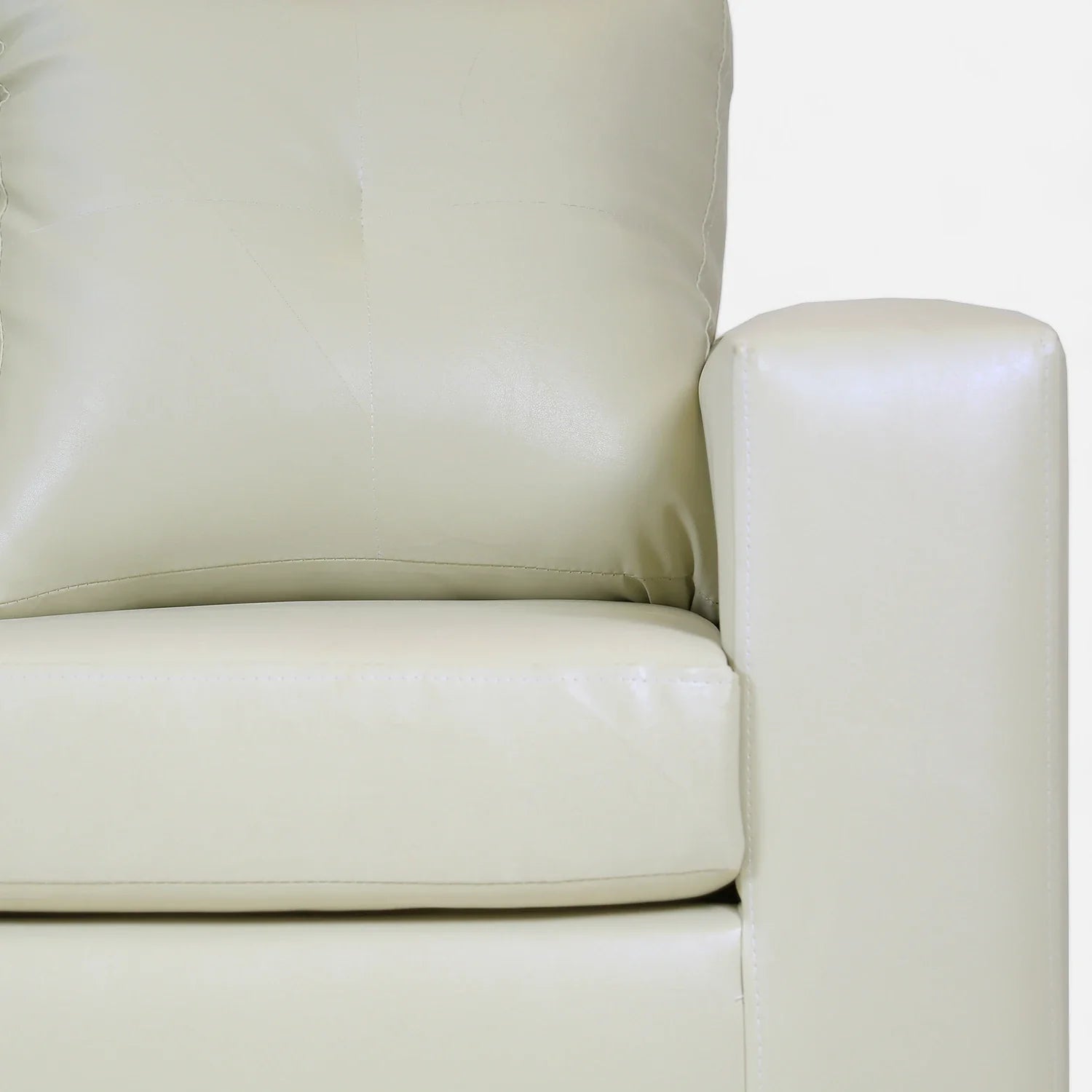 Living Emilia 3 Cuerpos Y 2 Poufs - Cuero Sintético Pu Beige