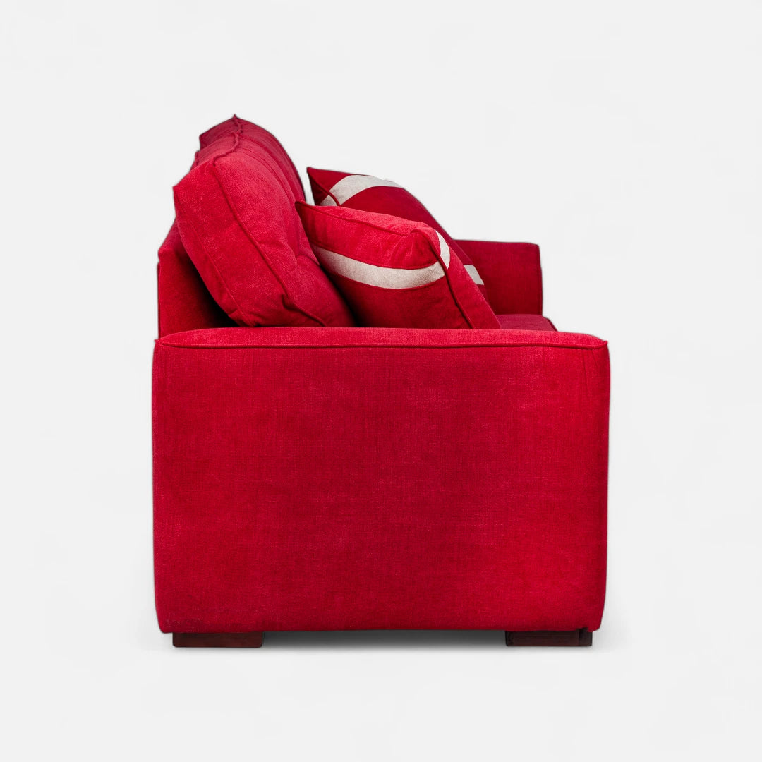 Sofá Monik 3 Cuerpos - Tela Lino Finesse Burdeo