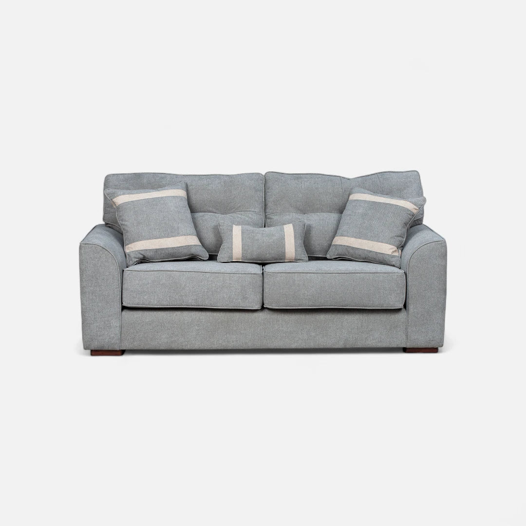 Sofá Monik 3 Cuerpos - Tela Lino Finesse Gris Claro