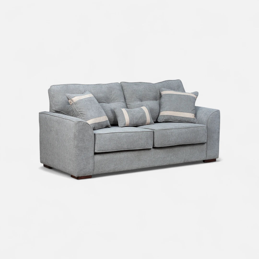 Sofá Monik 3 Cuerpos - Tela Lino Finesse Gris Claro