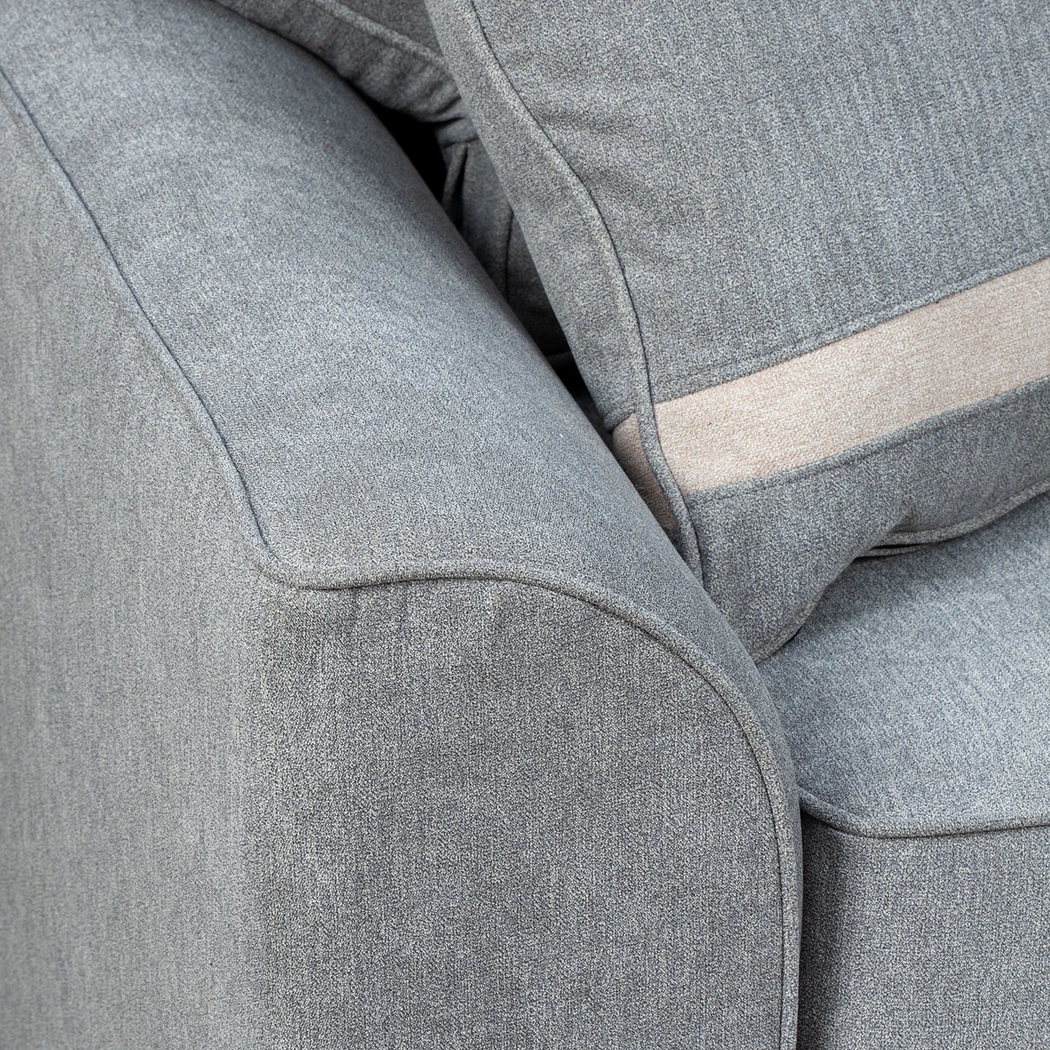 Sofá Monik 3 Cuerpos - Tela Lino Finesse Gris Claro