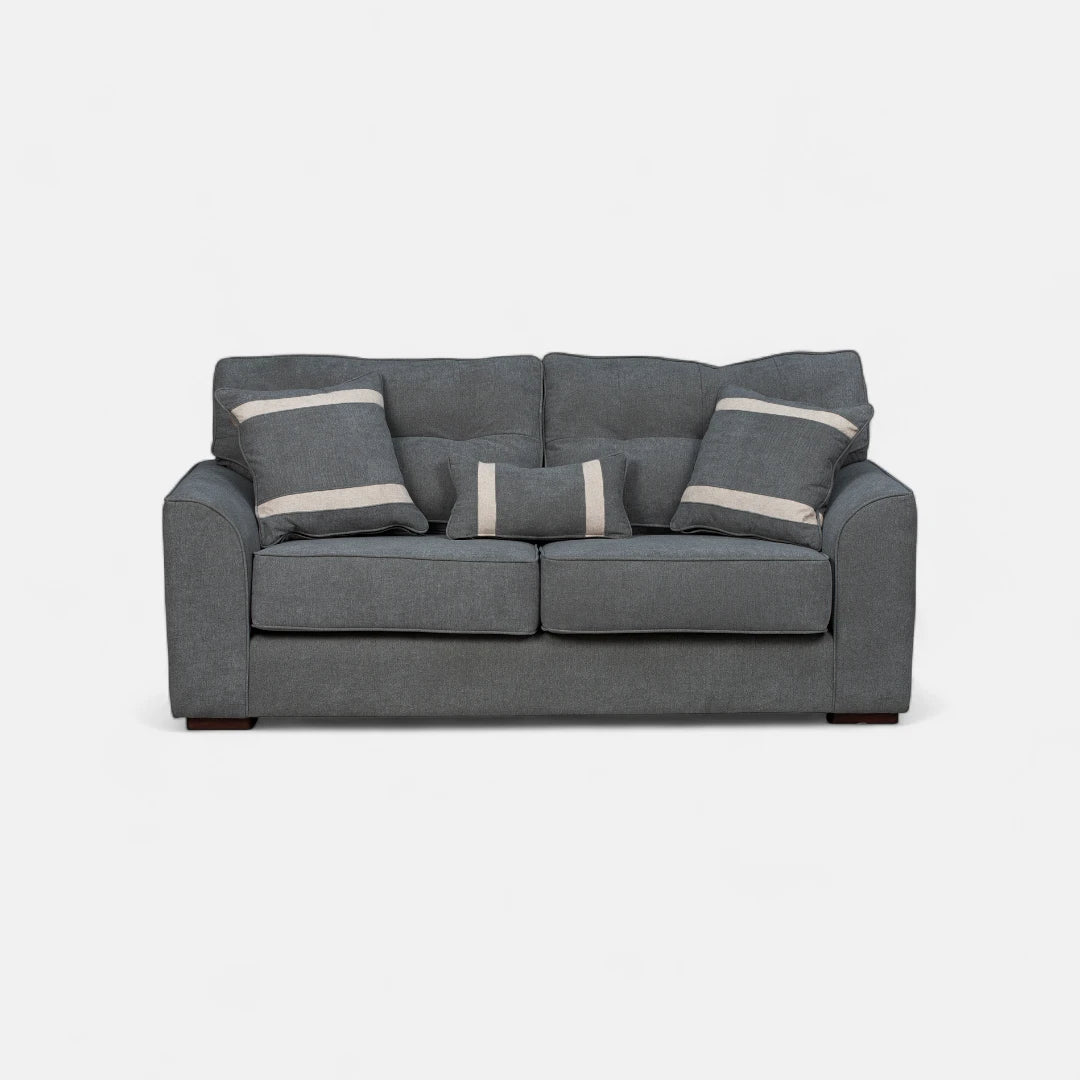 Sofá Monik 3 Cuerpos - Tela Lino Finesse Gris Medio