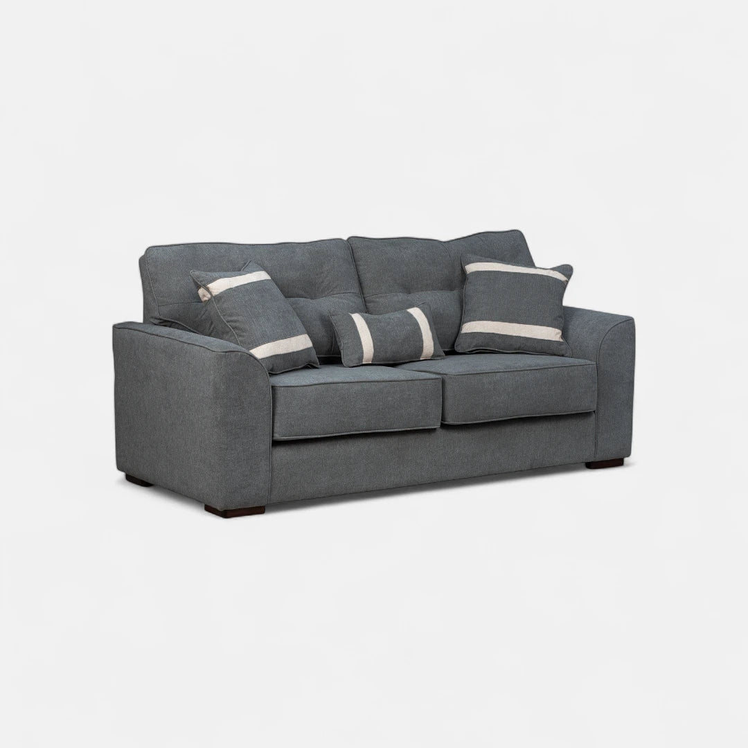 Sofá Monik 3 Cuerpos - Tela Lino Finesse Gris Medio