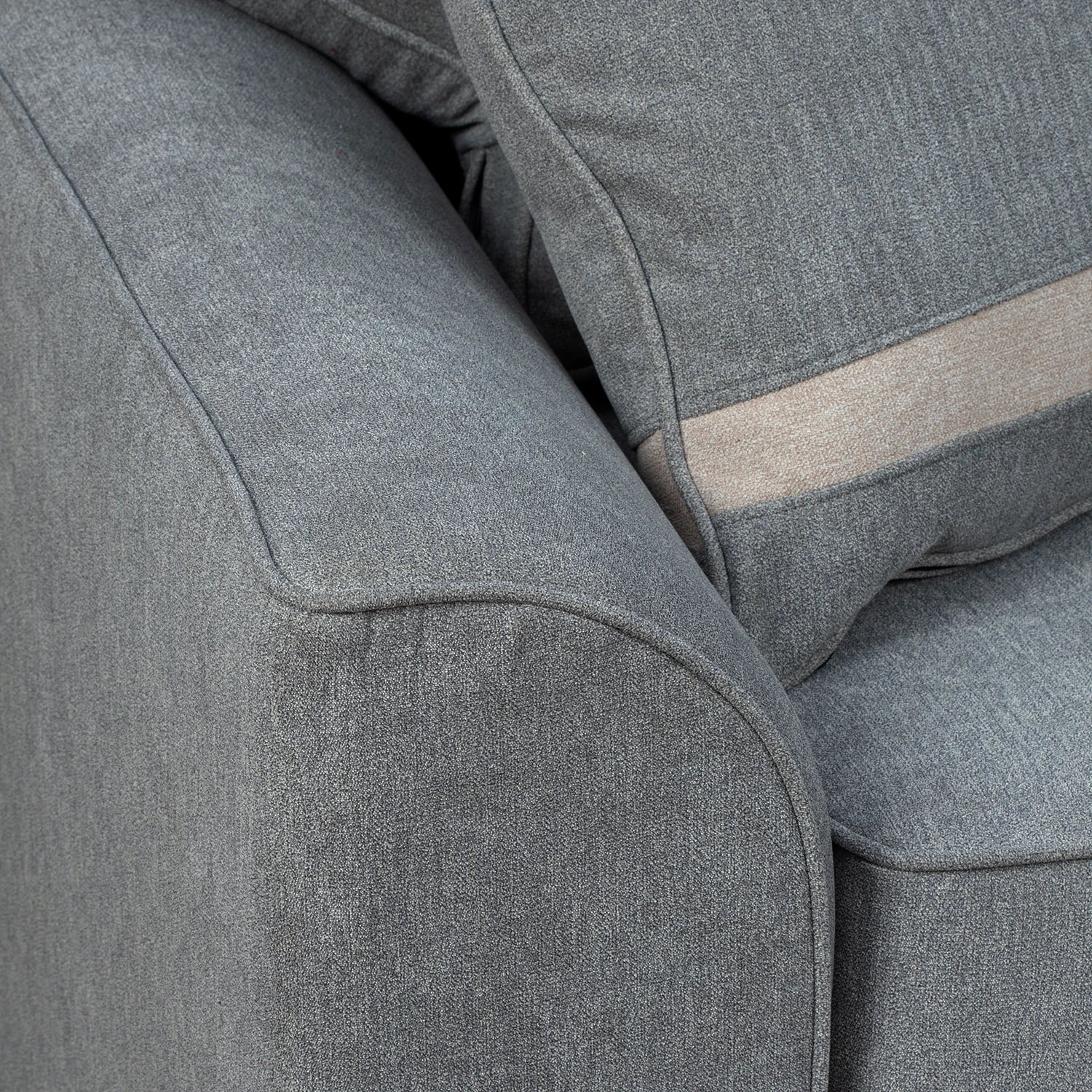 Sofá Monik 3 Cuerpos - Tela Lino Finesse Gris Neutro