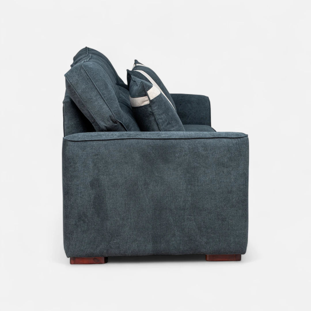 Sofá Monik 3 Cuerpos - Tela Lino Finesse Gris Piedra