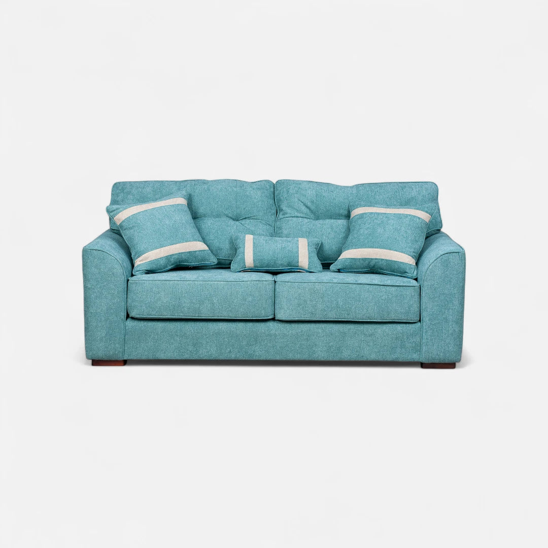 Sofá Monik 3 Cuerpos - Tela Lino Finesse Verde Agua