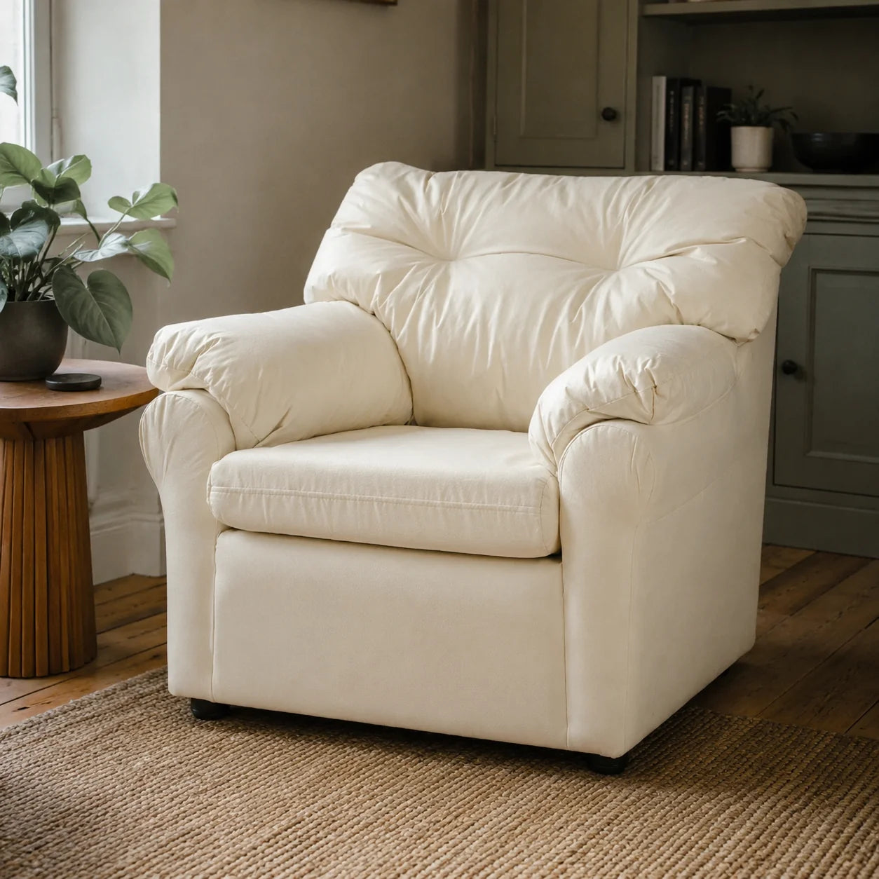 Sofá América 1 Cuerpo - Cuero Sintético Pu Beige