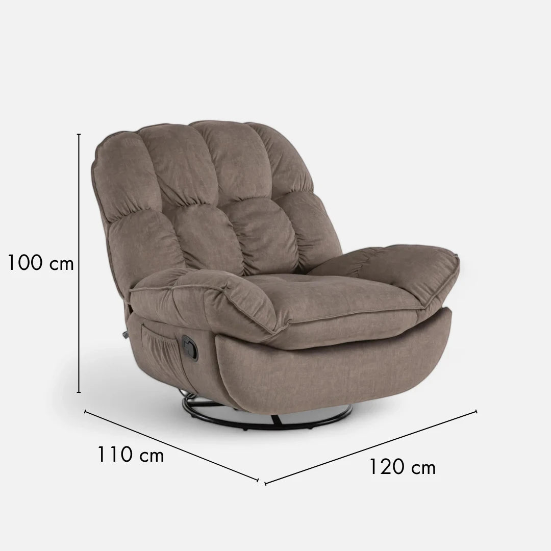 Sofá Bergere Giratorio - Modelo Orbital Café