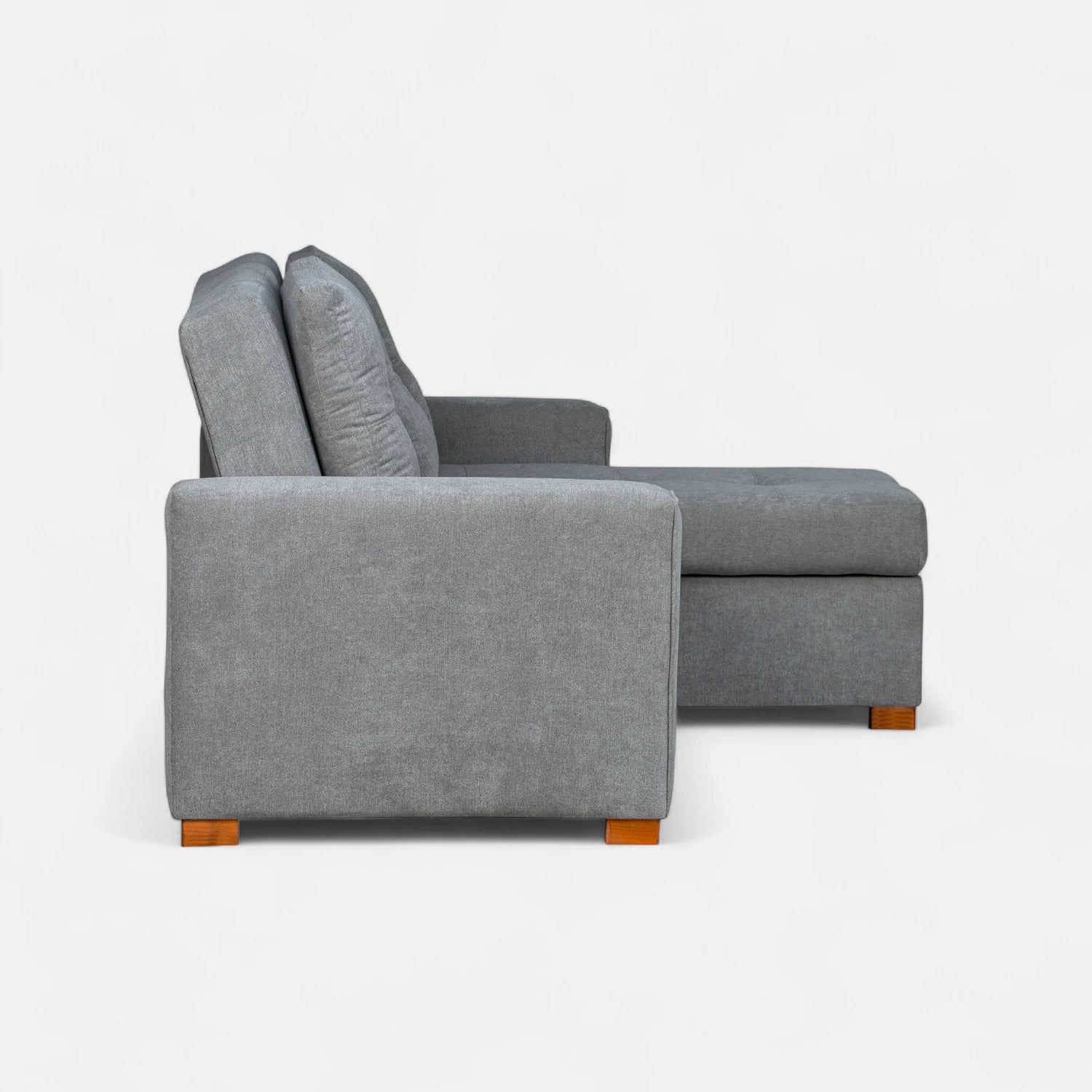 Sofá Cama Amelia Baúl Derecho - Tela Lino Finesse Gris Neutro