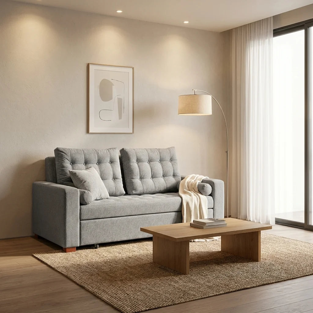 Sofá Cama Ciprés - Tela Lino Bahía Beige