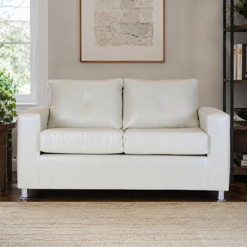 Sofá George 2 Cuerpos - Cuero Sintético Pu Beige