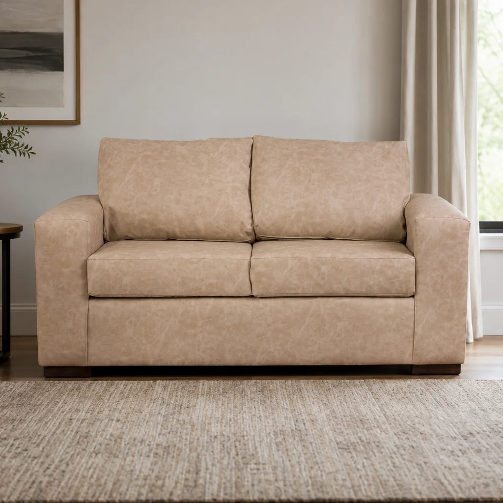Sofá Infinity 2 Cuerpos - Cuero Sintético Auris Beige