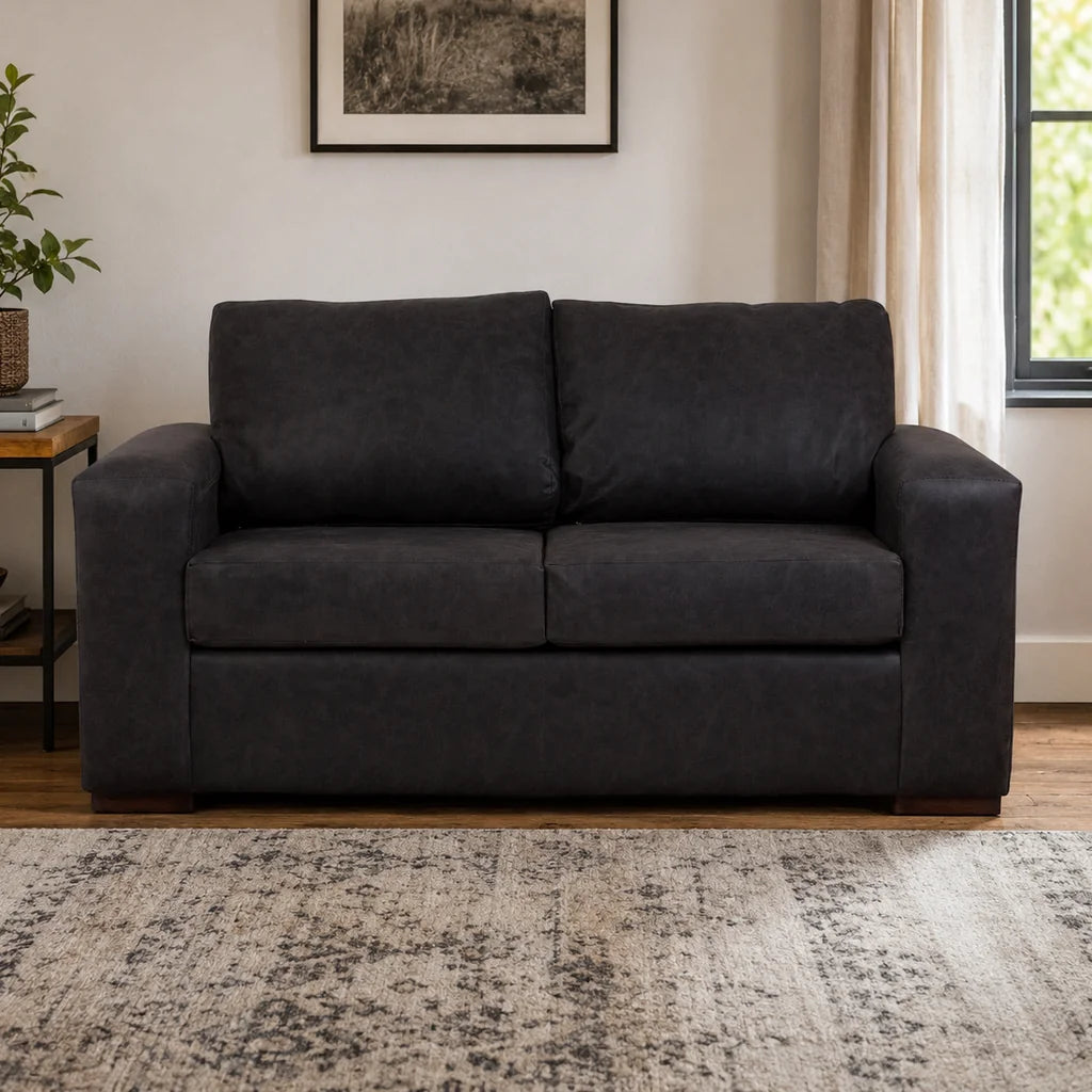 Sofá Infinity 2 Cuerpos - Cuero Sintético Auris Negro