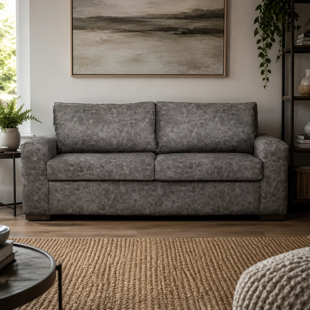 Sofá Infinity 3 Cuerpos - Cuero Sintético Auris Gris