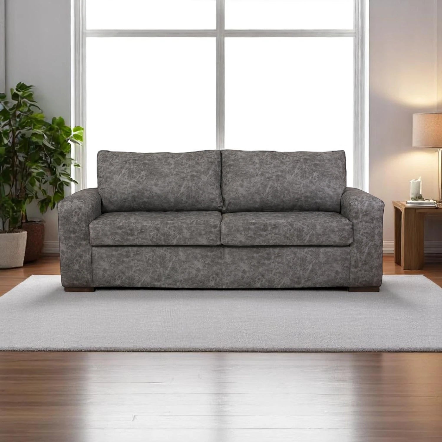 Sofá Infinity 3 Cuerpos - Cuero Sintético Auris Gris