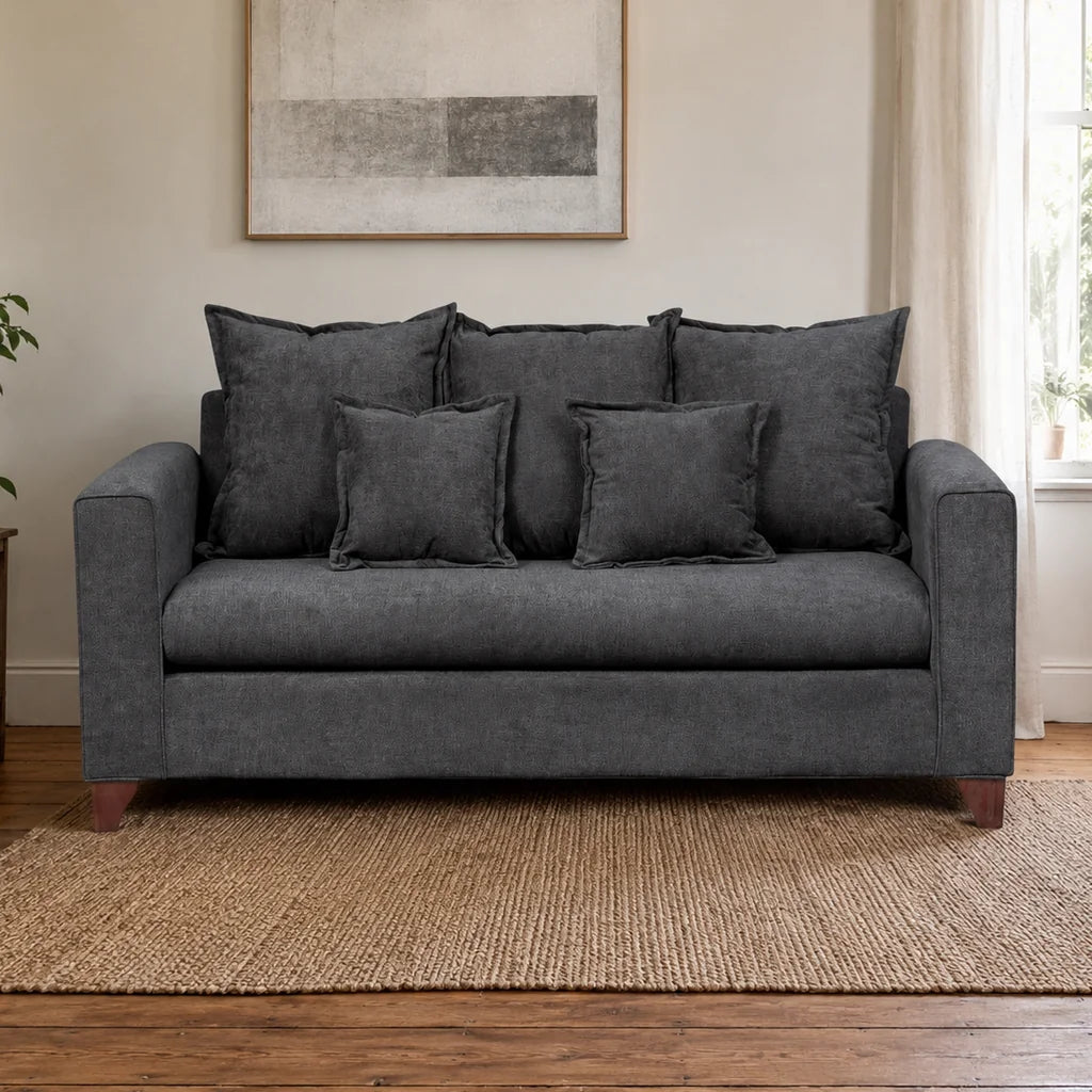 Sofá Isabella 3 Cuerpos - Tela Lino Finesse Gris Medio