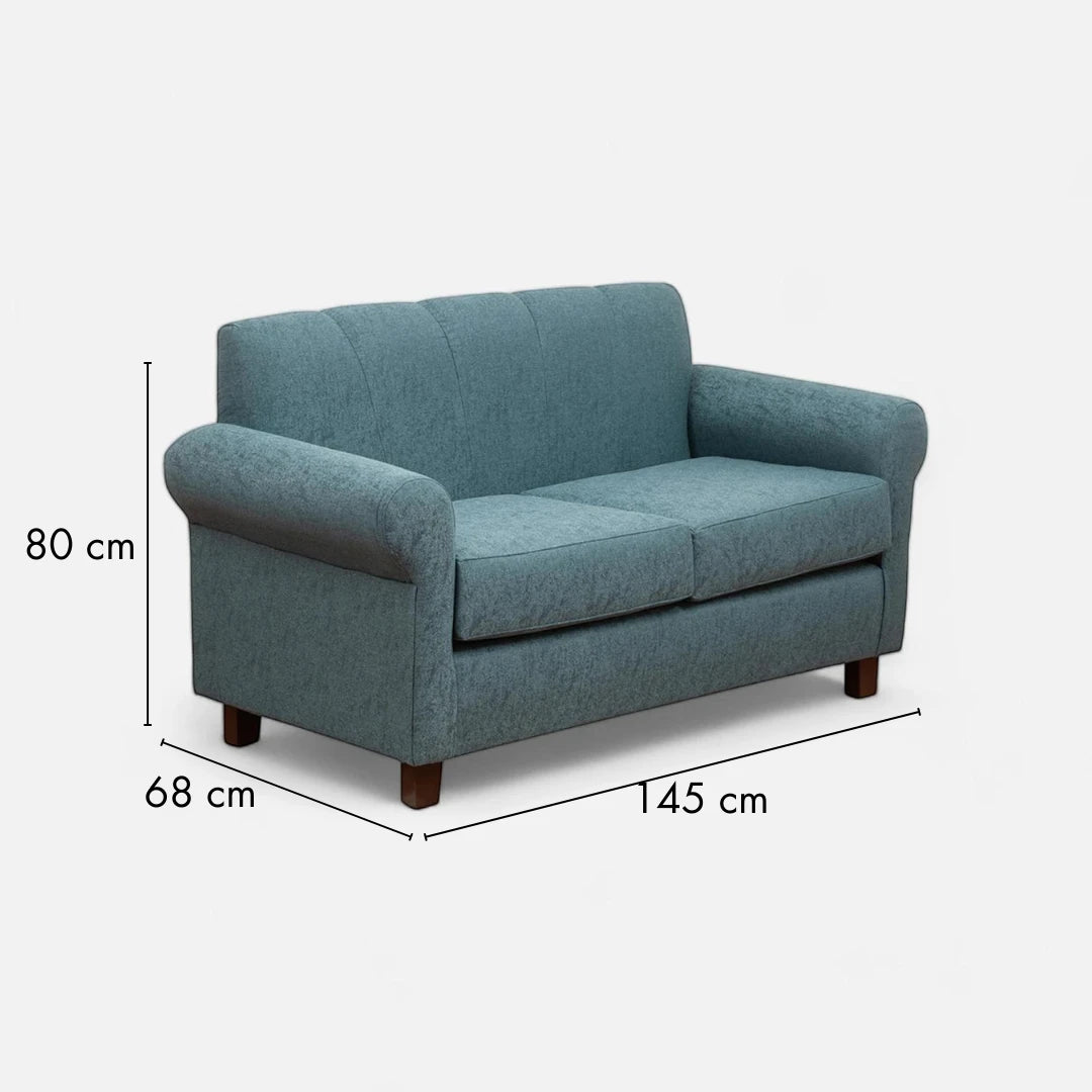 Sofá Lucy 2 Cuerpos - Tela Lino Sidelli Azul Petróleo