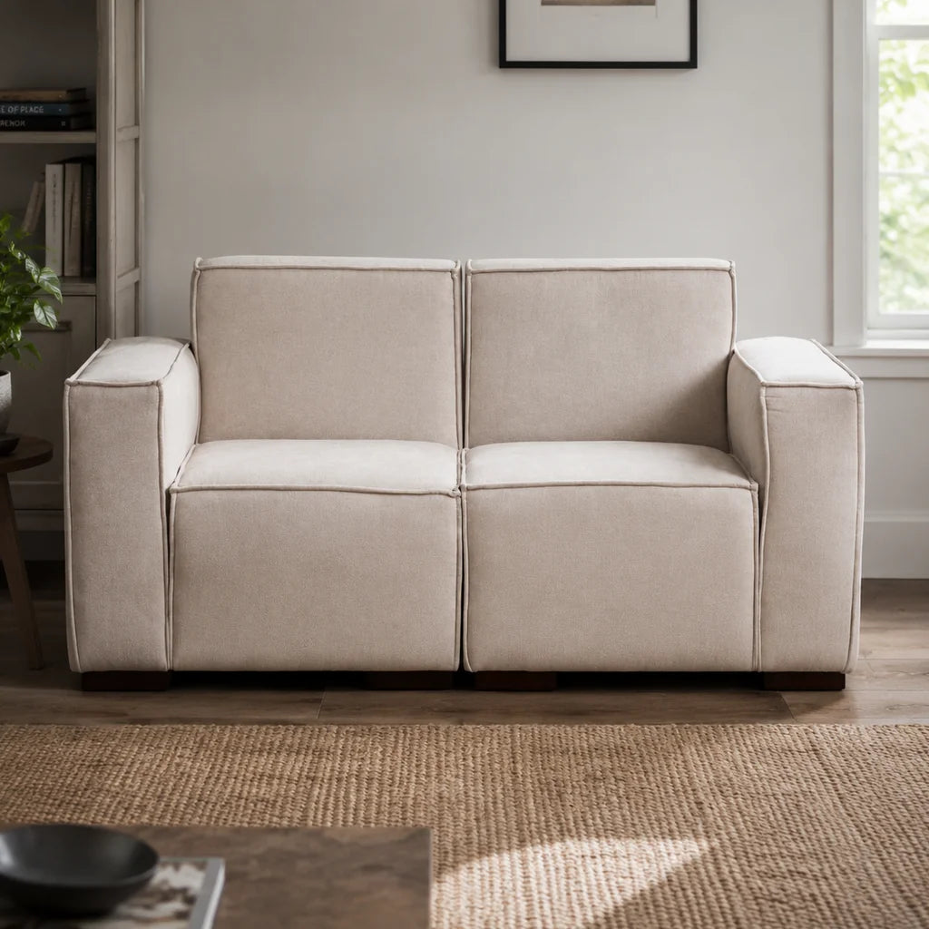 Sofá Modular 2 cuerpos - Tela Lino Finesse Beige