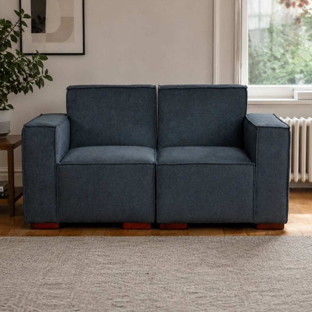 Sofá Modular 2 cuerpos - Tela Lino Finesse Gris Piedra