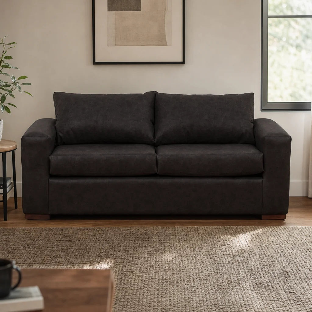 Sofá Neo 3 Cuerpos - Cuero Sintético Auris Negro