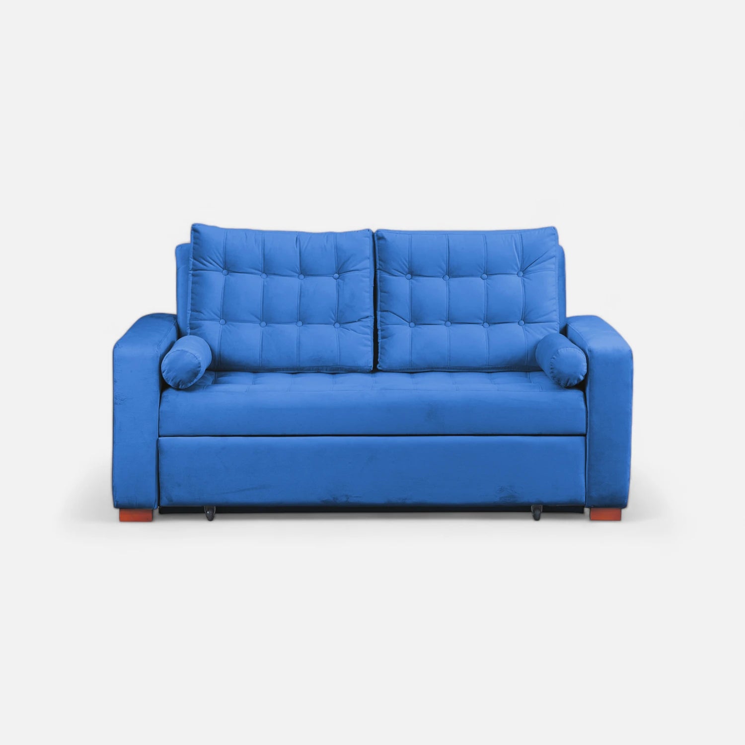 Sofá Cama Ciprés - Tela Felpa Azul Petróleo