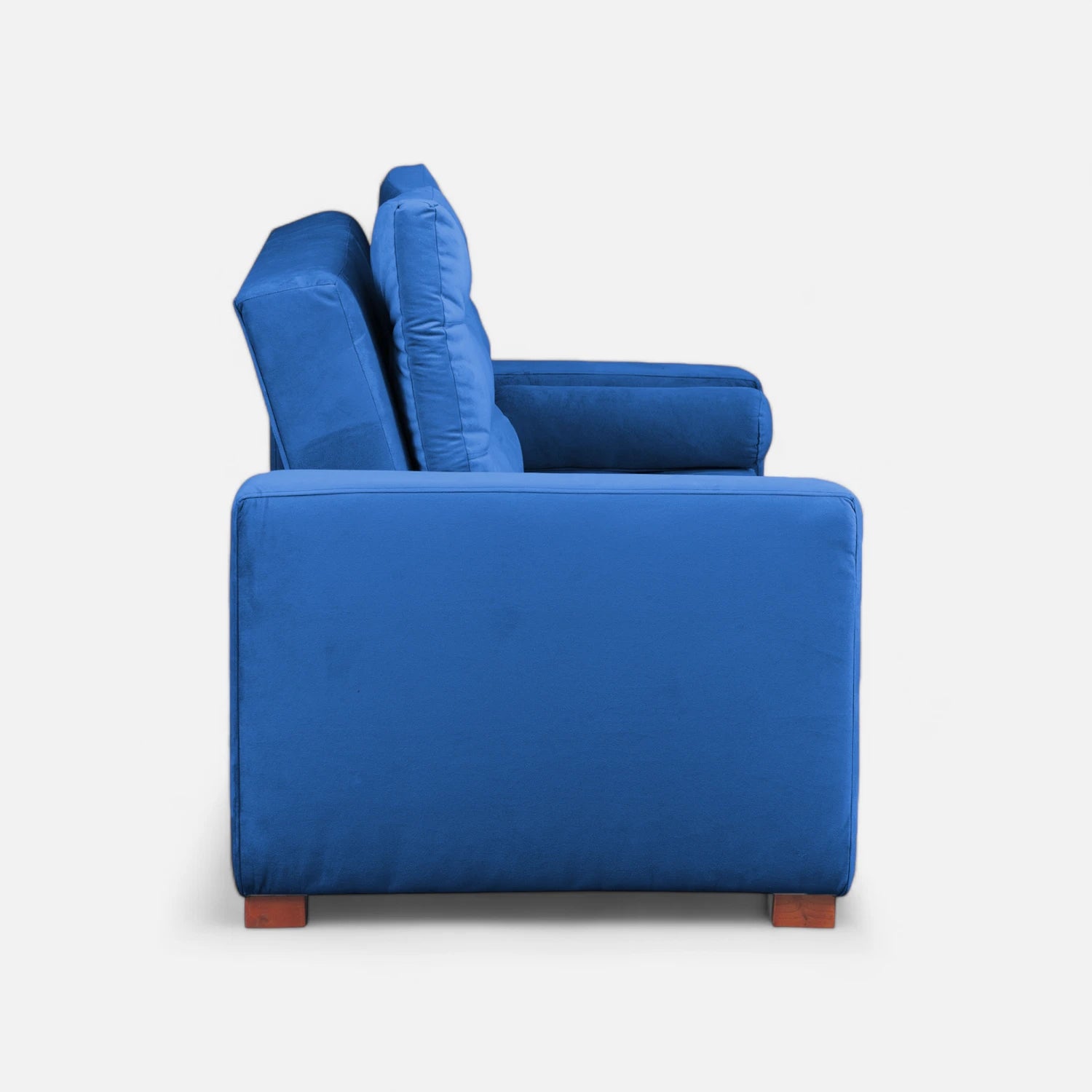 Sofá Cama Ciprés - Tela Felpa Azul Petróleo
