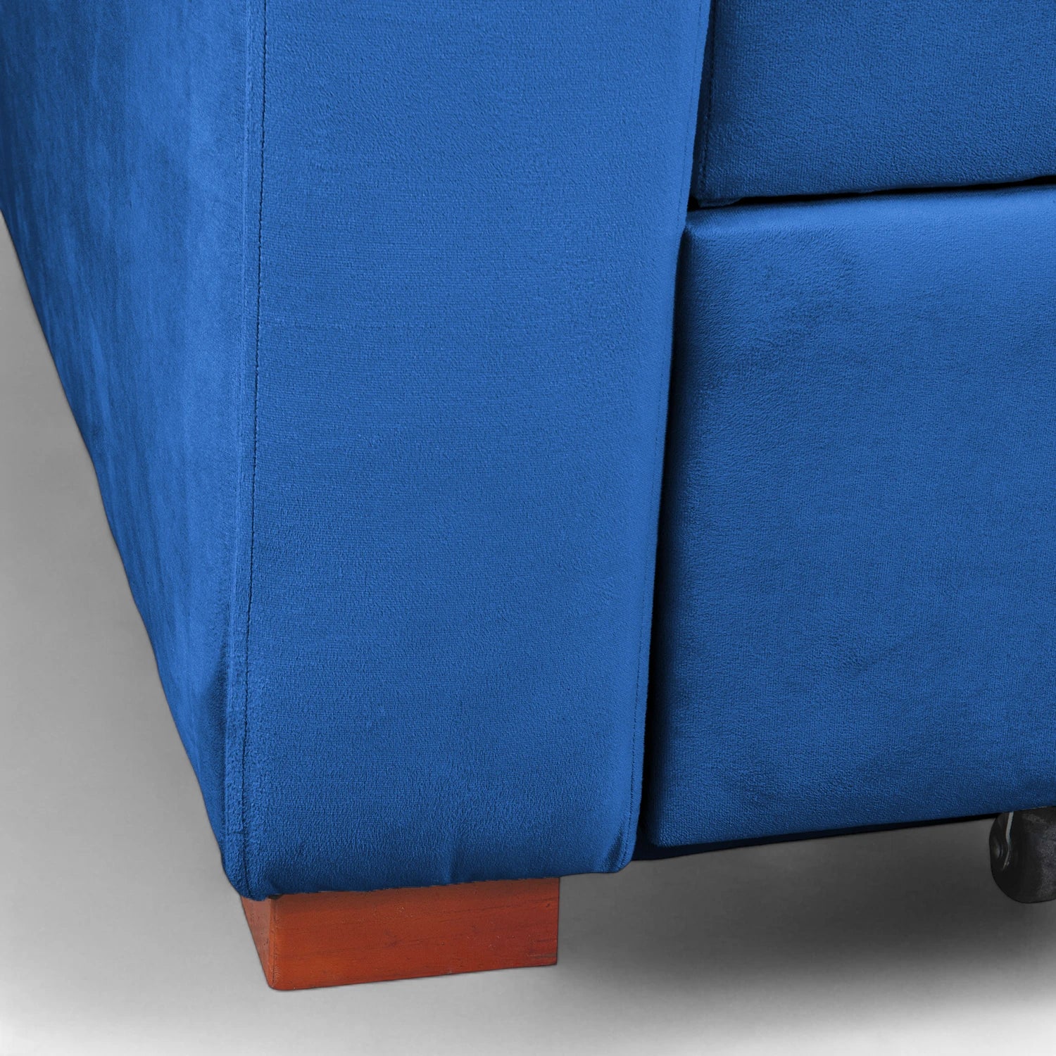 Sofá Cama Ciprés - Tela Felpa Azul Petróleo