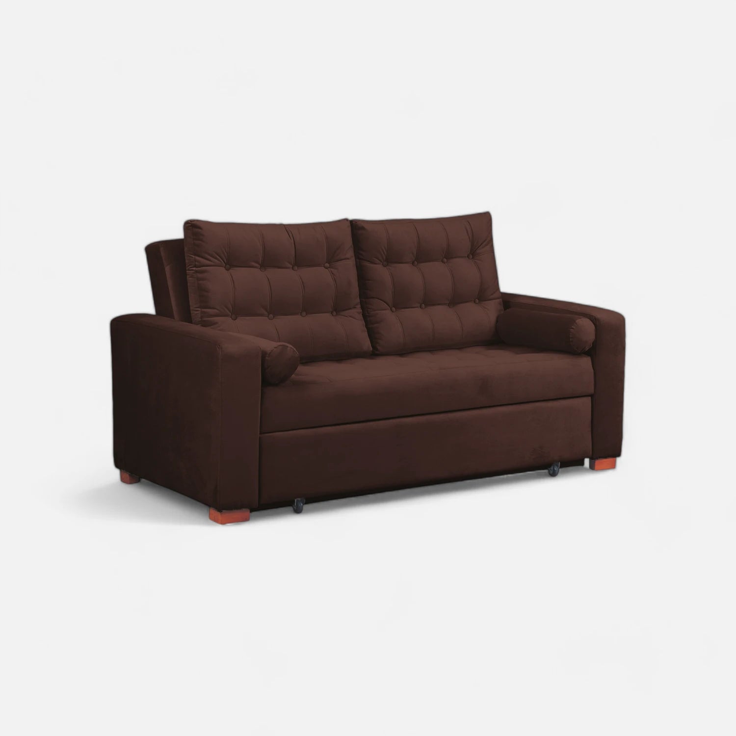 Sofá Cama Ciprés - Tela Felpa Café