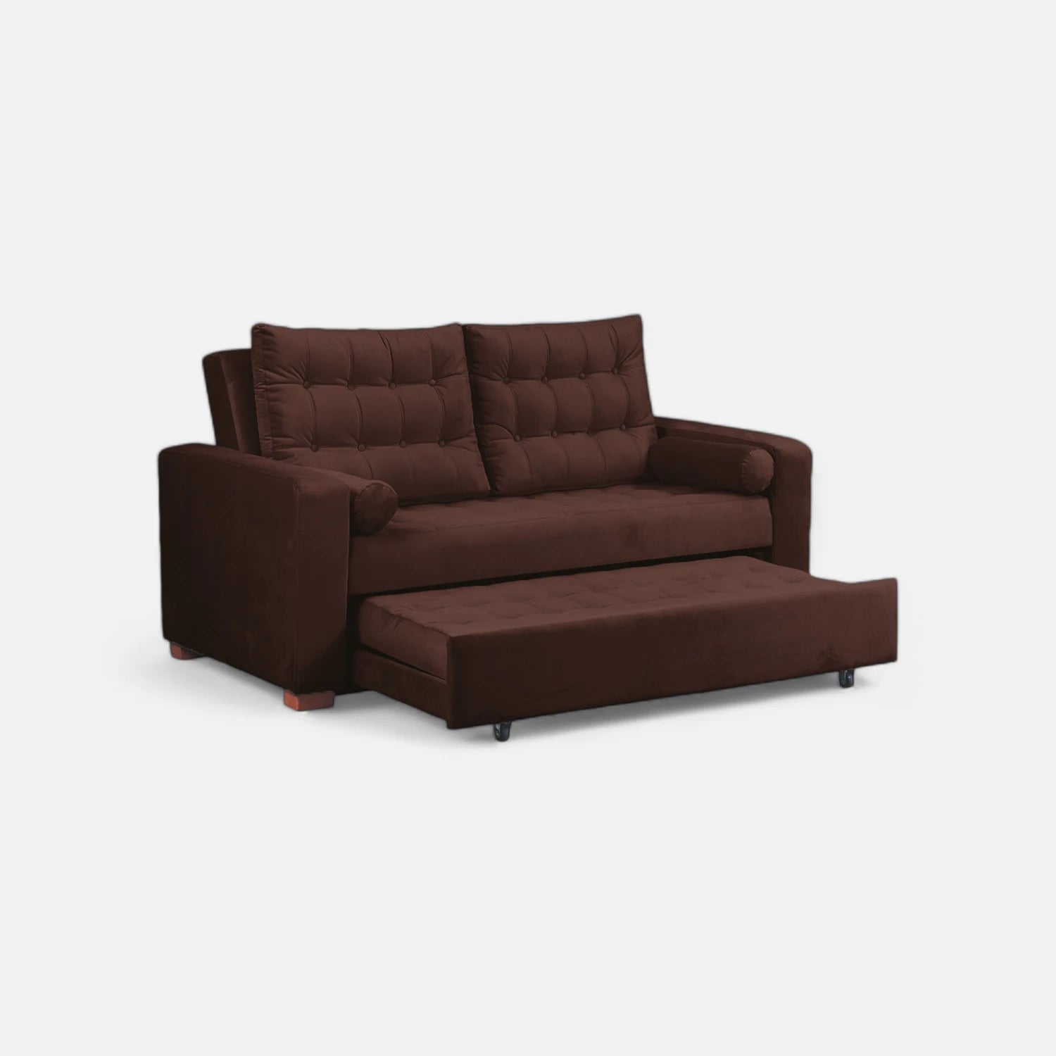 Sofá Cama Ciprés - Tela Felpa Café