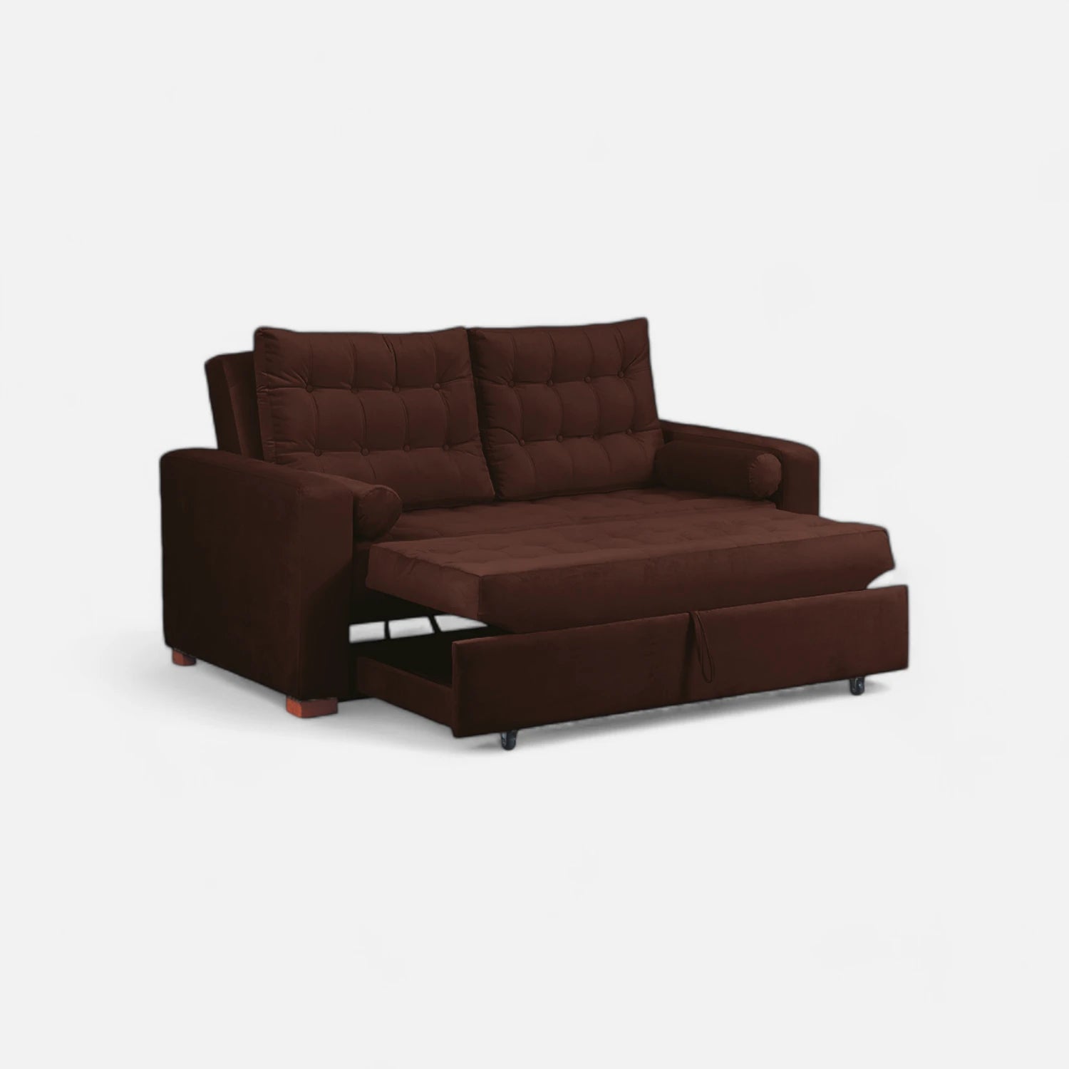 Sofá Cama Ciprés - Tela Felpa Café