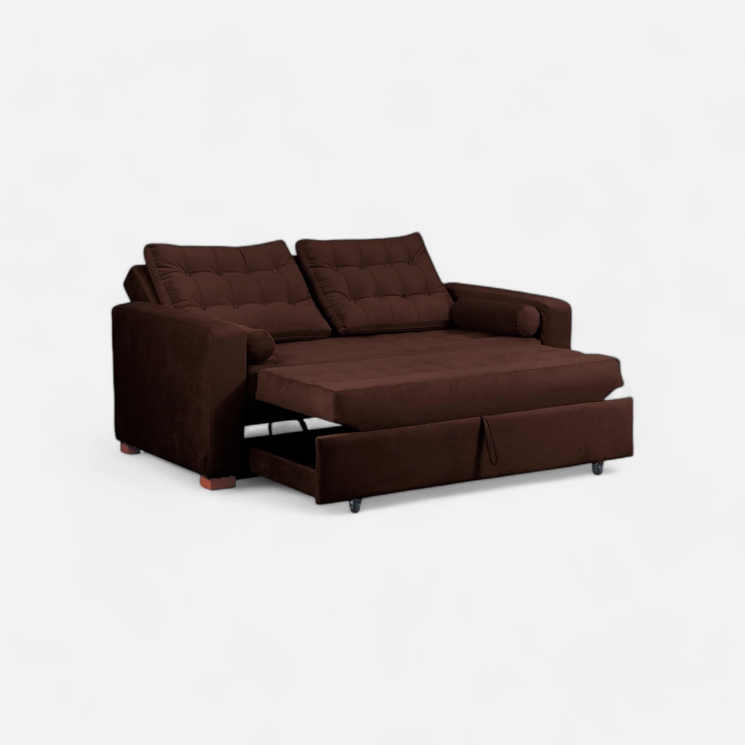 Sofá Cama Ciprés - Tela Felpa Café