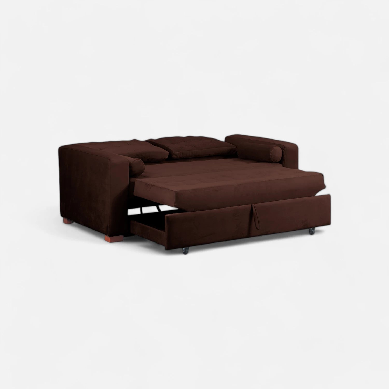 Sofá Cama Ciprés - Tela Felpa Café