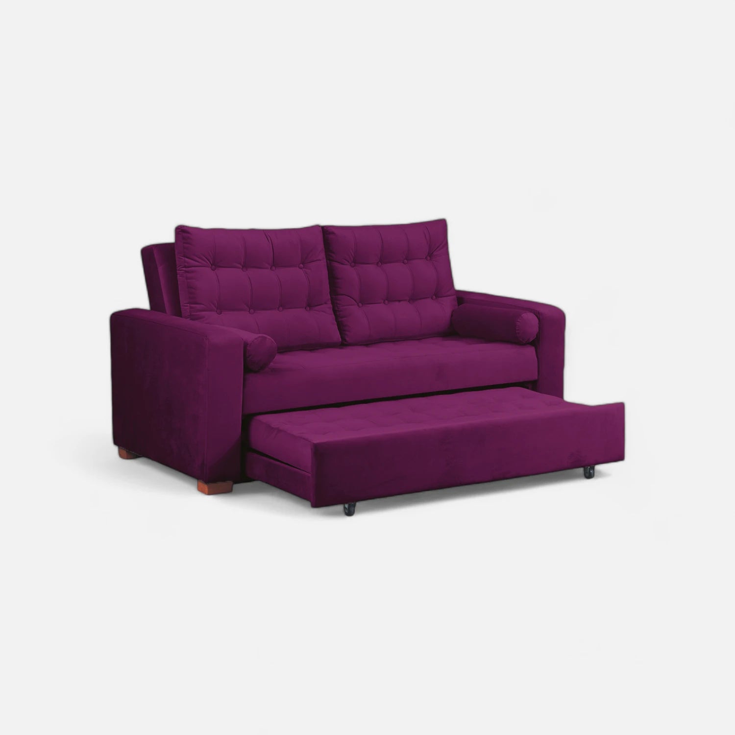 Sofá Cama Ciprés - Tela Felpa Lila