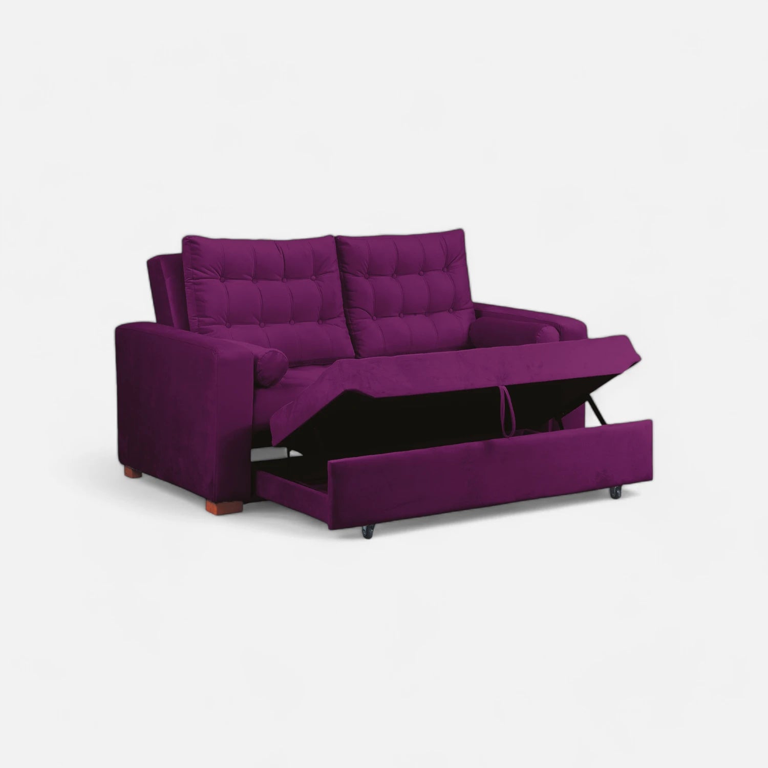 Sofá Cama Ciprés - Tela Felpa Lila
