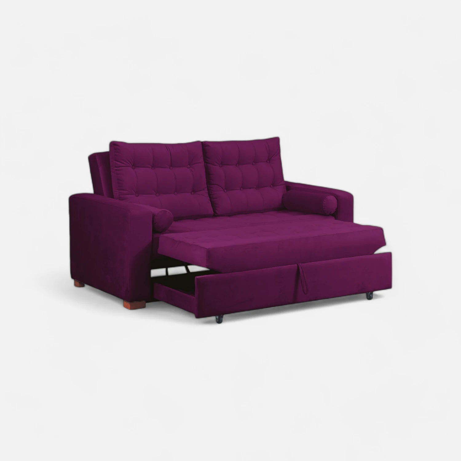 Sofá Cama Ciprés - Tela Felpa Lila
