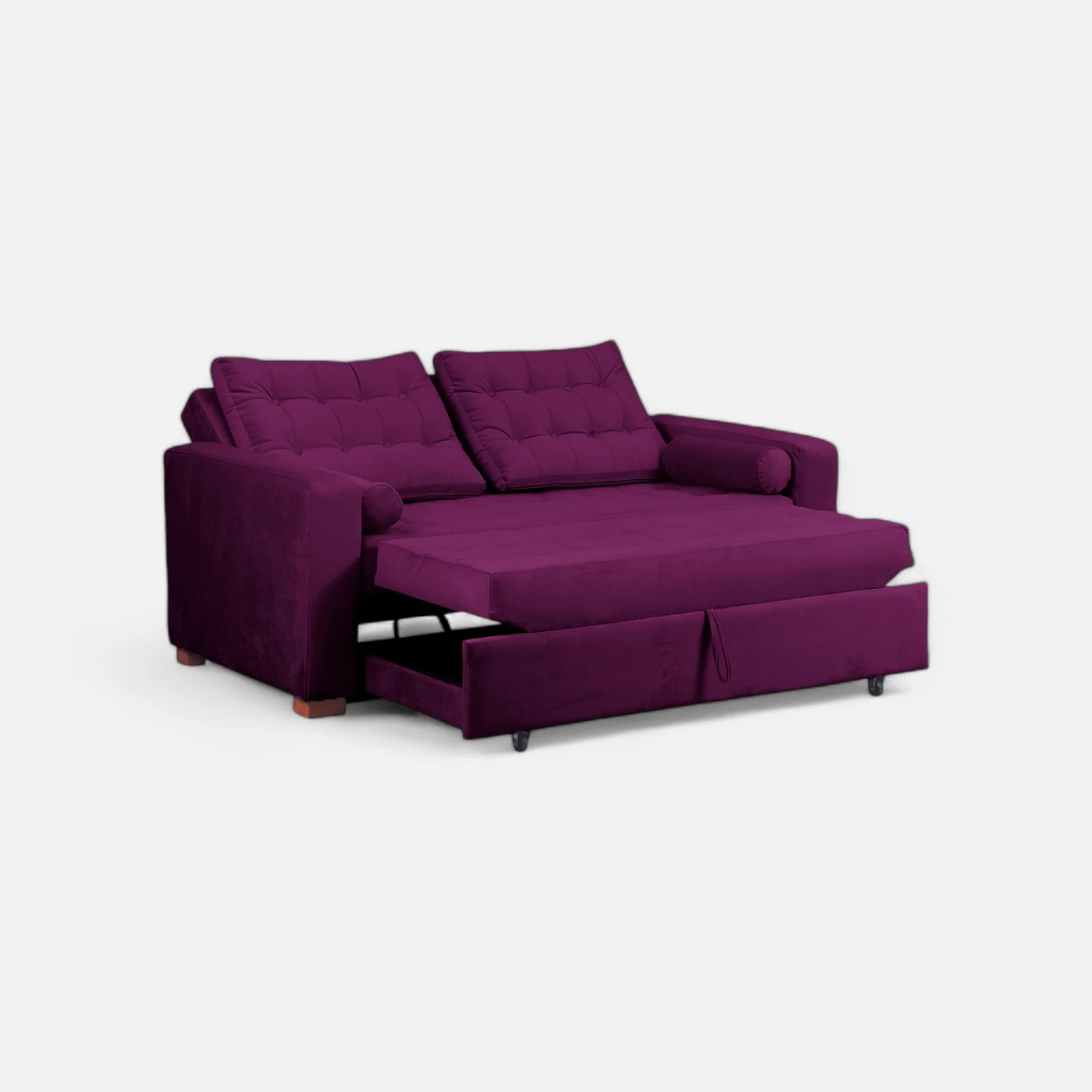 Sofá Cama Ciprés - Tela Felpa Lila