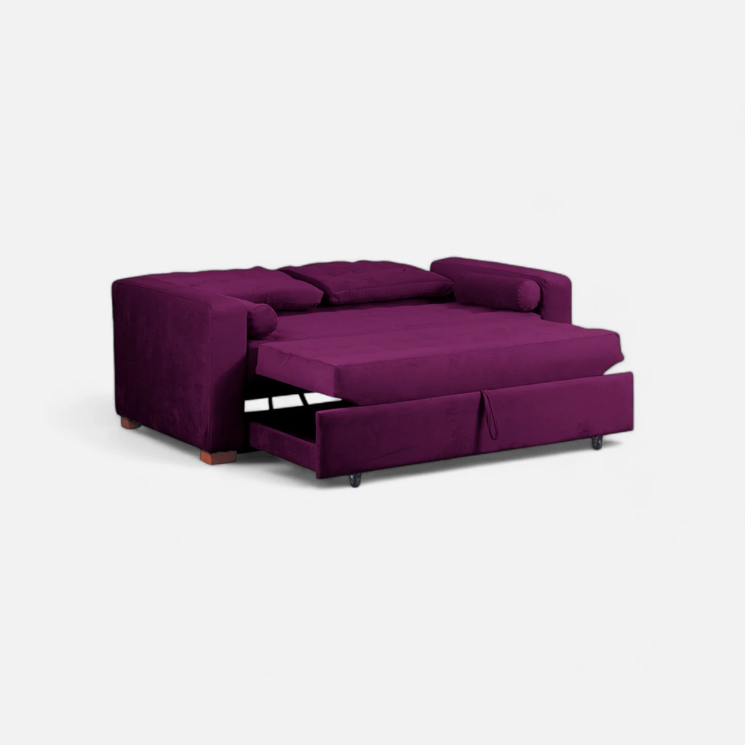 Sofá Cama Ciprés - Tela Felpa Lila