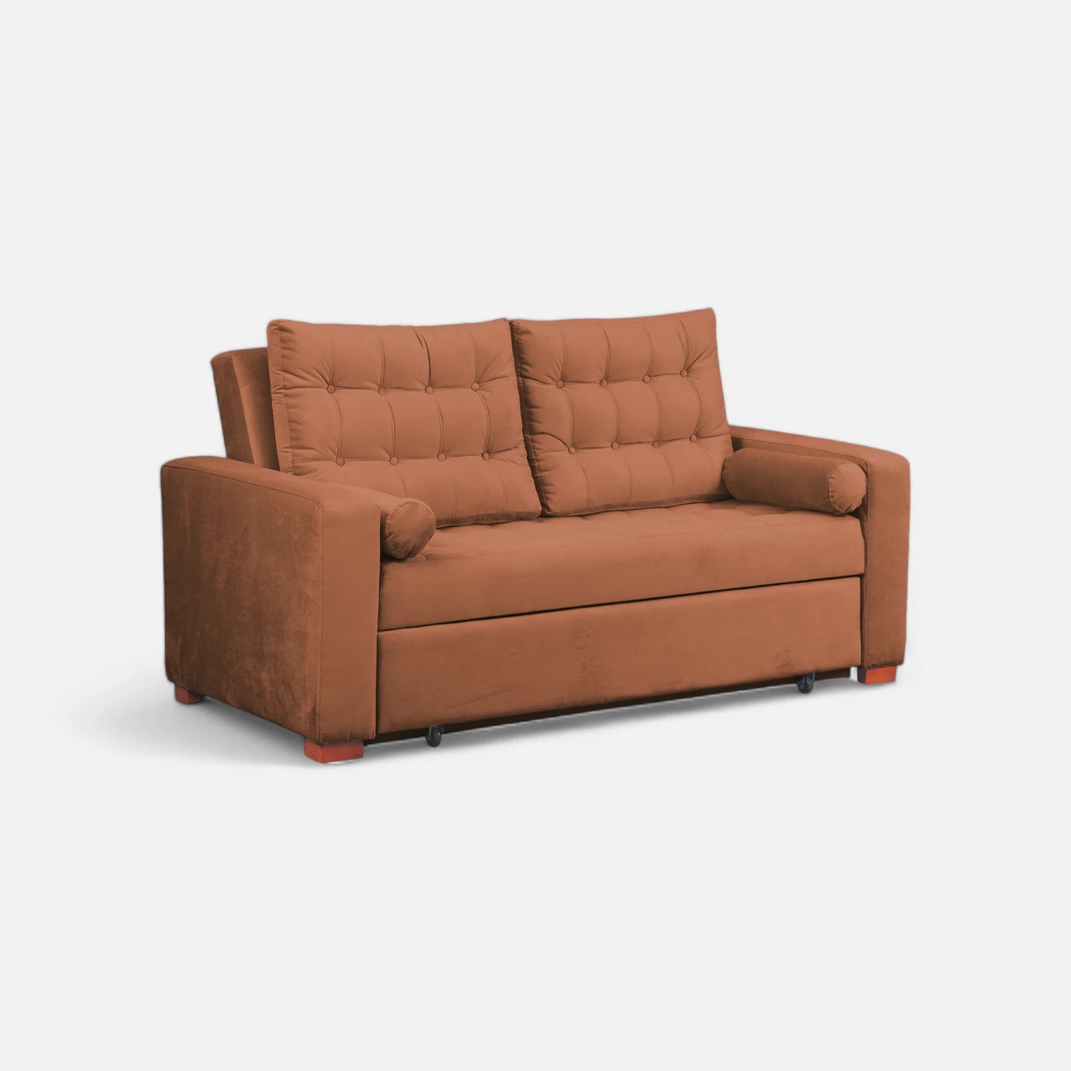 Sofá Cama Ciprés - Tela Felpa Tostado