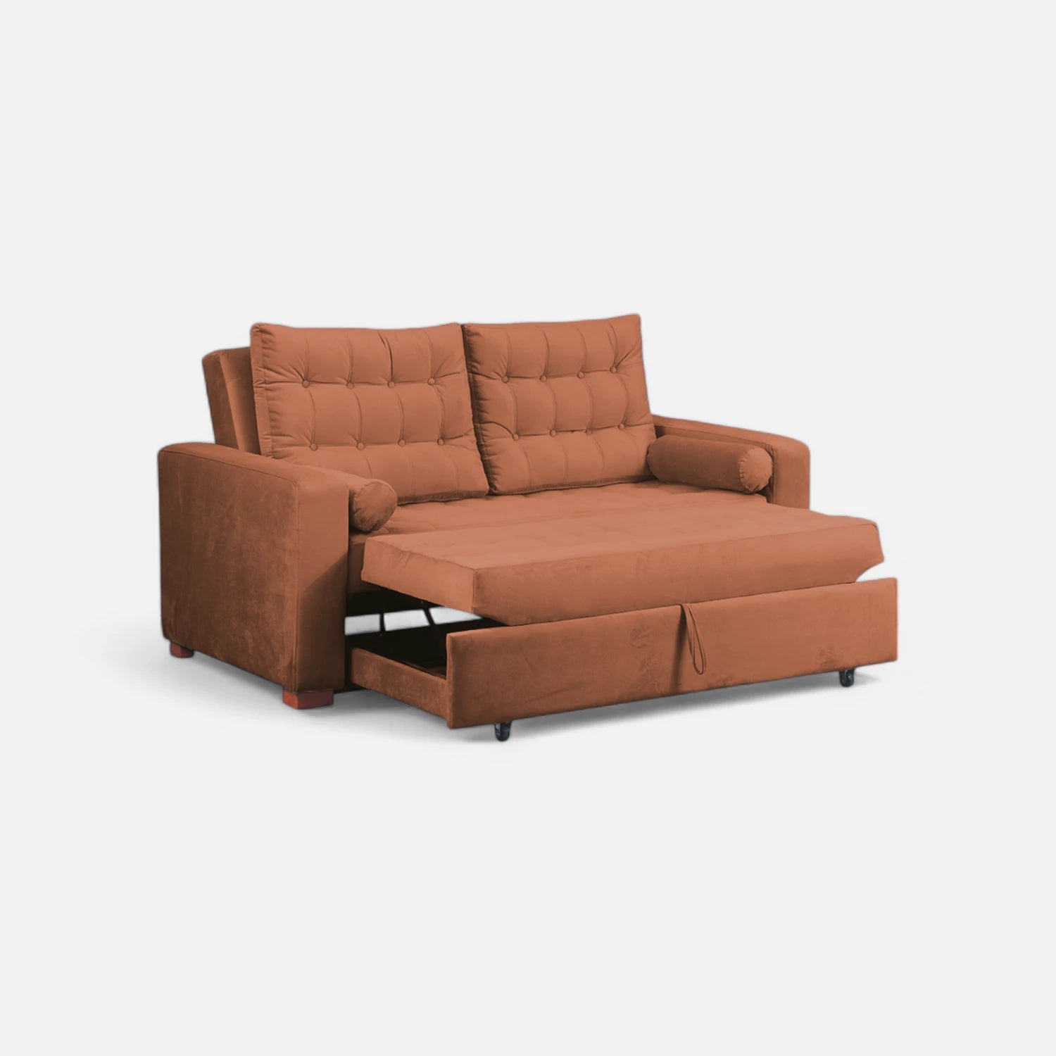 Sofá Cama Ciprés - Tela Felpa Tostado